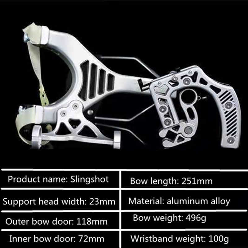 Freccia ad arco Pelle piatta ad alta precisione Pressione rapida Potente fionda da esterno Doppia mira Mirino Dispositivo di tiro con i pesci Catapulta da cacciaHKD230626