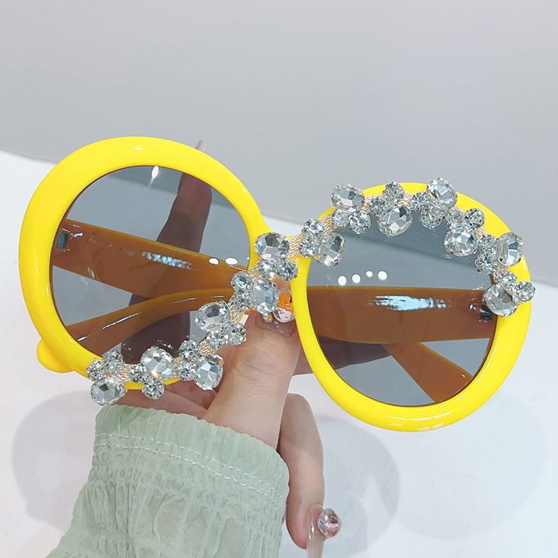 Super duże okrągłe okulary okulary przeciwsłoneczne Diamentowe gogle na zewnątrz krem ​​przeciwsłoneczny podróżne okulary przesadzone okulary przeciwsłoneczne