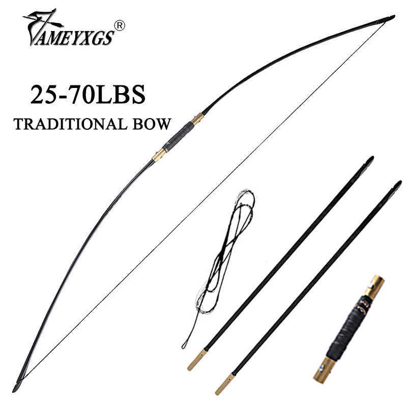 Bow Arrow 64" Archery Traditional Bow 20-70lbs Split Longbow Left/right Hand Universal Epoxy Material Hunting Bow For Shooting SportsHKD230626