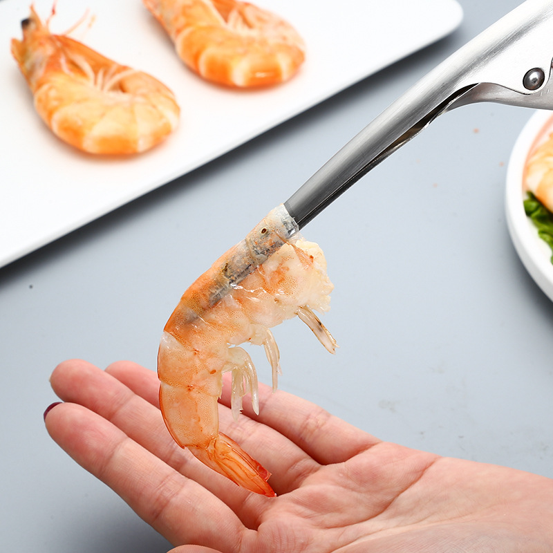 Rostfritt stål räkor Peeler Prawn Räka Deveiner Fiskekniv hummerskal Remover Peel Device Kitchen Seafood Tools DH33