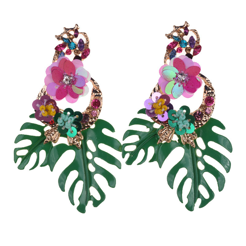 Leading Lady Fancy 2023 You are the Trend Brincos pendentes Old Fashion 18K 3D Colorful Alloy leafs and flowers New Stylish Unique Traditional Brand Luxury Earing