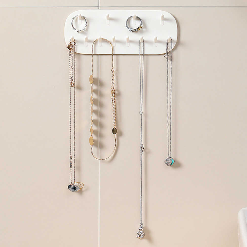 Wall Mounted Jewelry Display Stand Necklace Earring Bracelet Organizer Rack Holder Dresser Ornament Rack Door Rear Key Hook