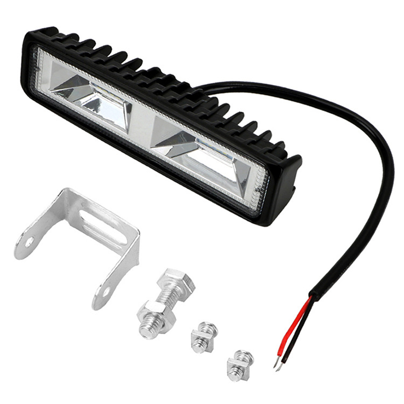 LED-Scheinwerfer, LED-Arbeitslicht, wasserdicht, 12–24 V, für Auto, Motorrad, LKW, Boot, Sattelzug, Anhänger, Licht, 48 W, Strahler, Flutlicht, 16 LEDs, 15 cm, kühles Weiß, helle Leiste