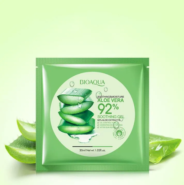 BIOAQUA Natural Aloe Vera Gel Máscara Facial Hidratante Controle de Oleosidade Máscara Envolvida Contra Poros Máscara Facial Cosmética Cuidados com a Pele