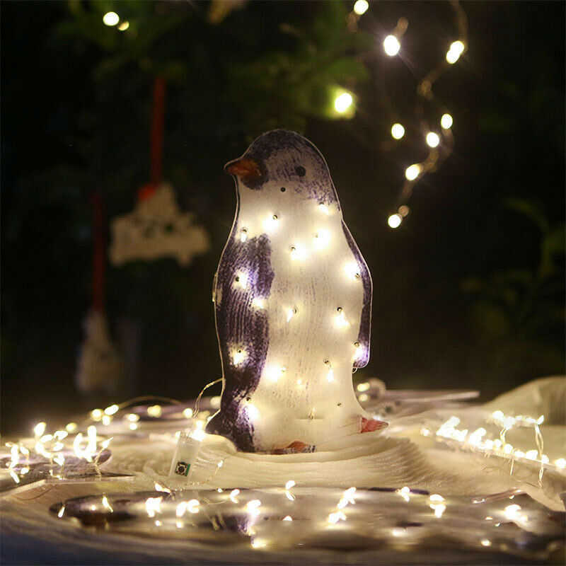 2023 Decorazione del giardino di Natale Luce Pinguino Acrilico 50 Lampada a LED Palo Decorazione di Natale 2023 Decorazione del cortile del partito di Capodanno Nuovo