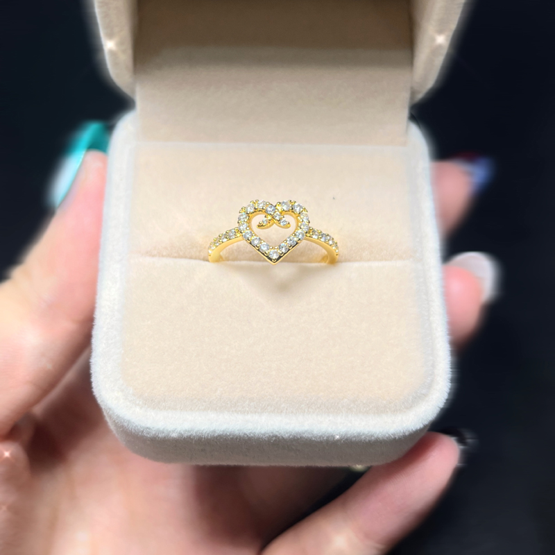 Novo anel de casamento do amor de alta qualidade pavimentado completo Cz pedra ouro prata cor melhor presente jóias