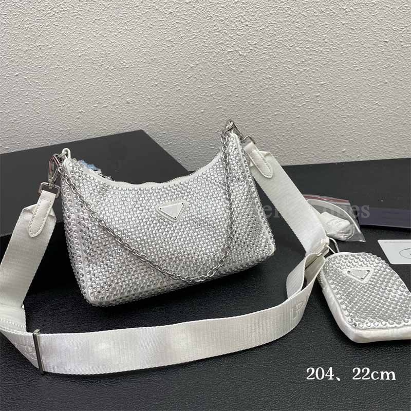 Bolsas femininas de luxo para verão, bolsas de grife de alta qualidade Brilho e brilho Bolsa de couro Elegante bolsa transversal feminina de ombro único Carteira com alça de corrente