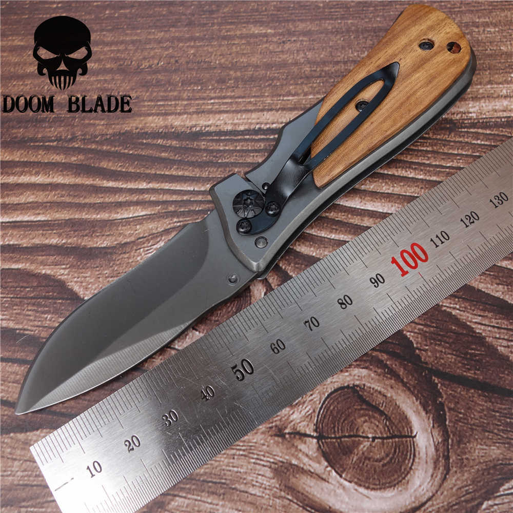 Camping Hunting Couteaux 150 mm 5cr15mov Blade Couteaux Pliant Couteau avec carabiner suspendu randonnée de boucle en plein air