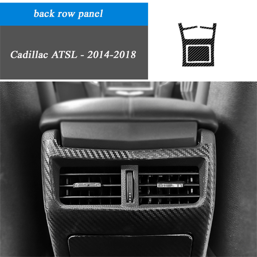 Fibre de carbone pour Cadillac ATSL 2014-2018 Film de voiture autocollants intérieurs Console centrale engrenage tableau de bord Air porte poignée panneau de levage