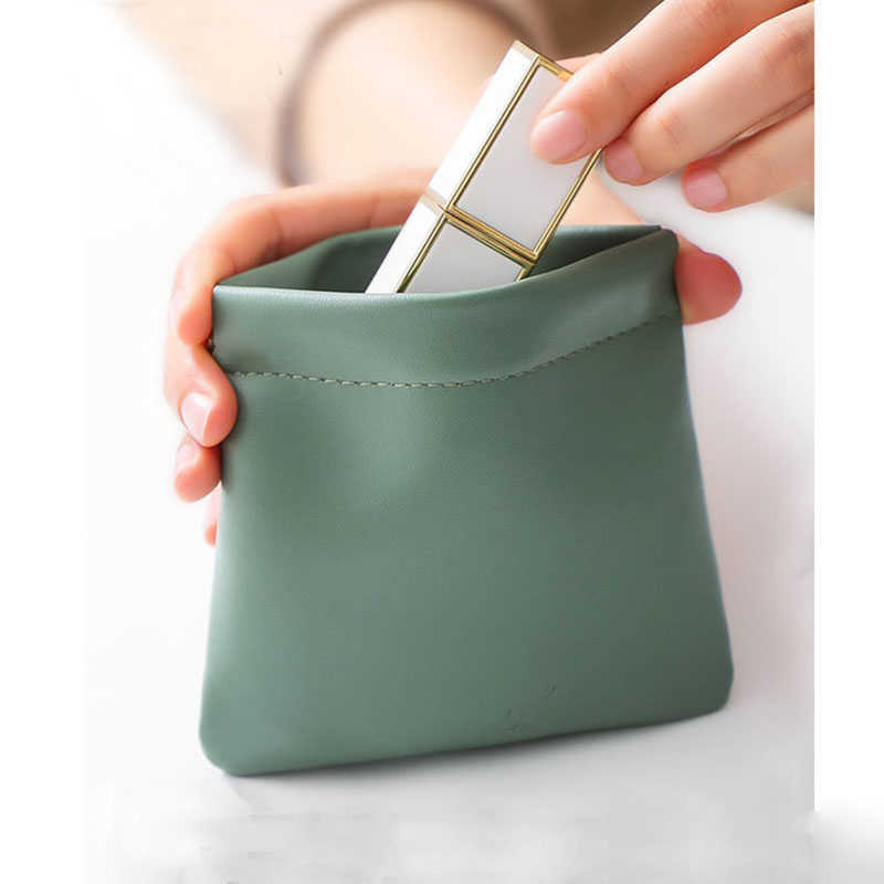 2024 Porte-monnaie portable en cuir PU unisexe, petit sac pour écouteurs, organisateur d'écouteurs, mini sac de rangement pour cosmétiques divers, rouge à lèvres, changement