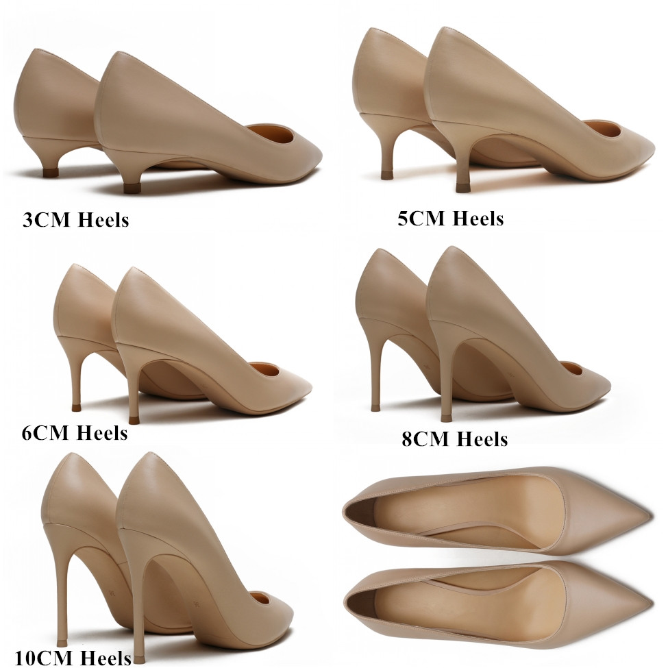 New Spring Party Wedding Woman High Heels Genuine Leather Pointed Toe Mature Office Lady Elegant Shoes Women Pumps Big Size A003