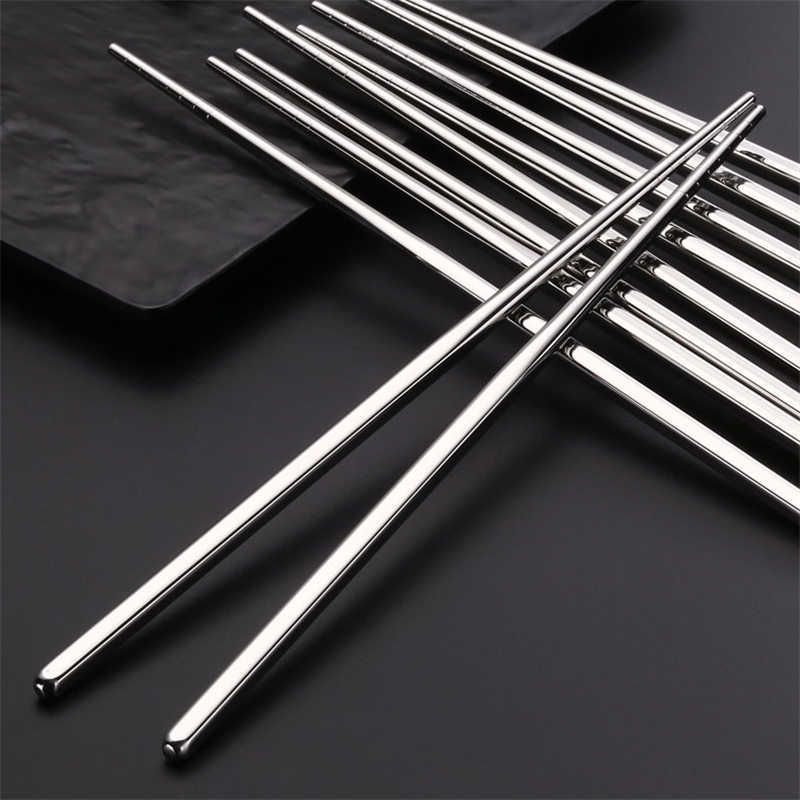 Neue 1/ 3/ Edelstahl Stäbchen Set Chinesische Metall Nicht-slip Stahl Essstäbchen Kit Mehrweg lebensmittel Sushi Sticks Küche Werkzeuge