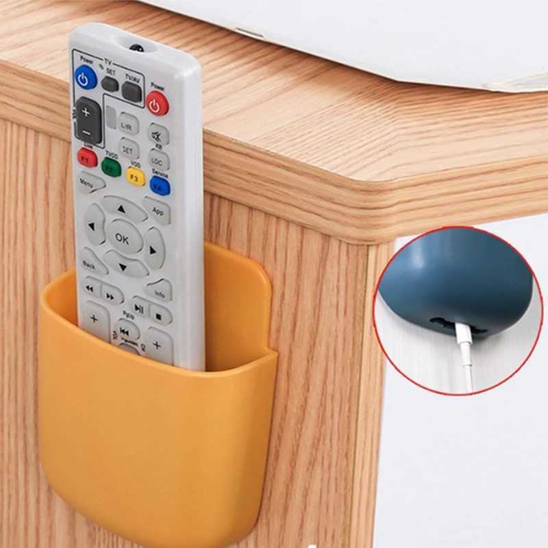 Nueva caja de almacenamiento montada en la pared, soporte para enchufe de teléfono móvil, estante organizador de almacenamiento de Control remoto, funda para aire acondicionado y TV