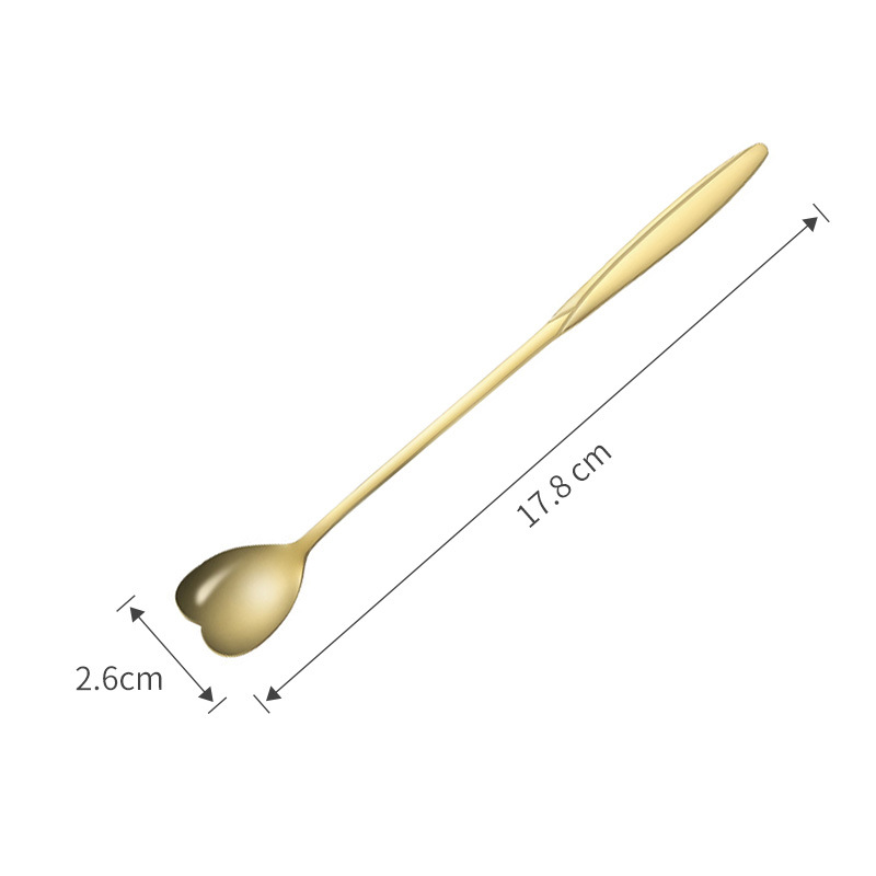 스테인레스 스틸 Flatware 시음 디저트 스푼 심장 꽃 모양 우유 커피 레스토랑 호텔 골드 칼 붙이에 대한 교반 스푼