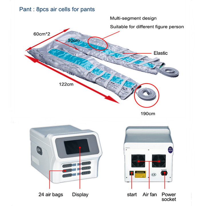 24 Airbags pressotherapy slimming equipment lymphatic drainage weight loss machine manufacturer for salon anti cellulite