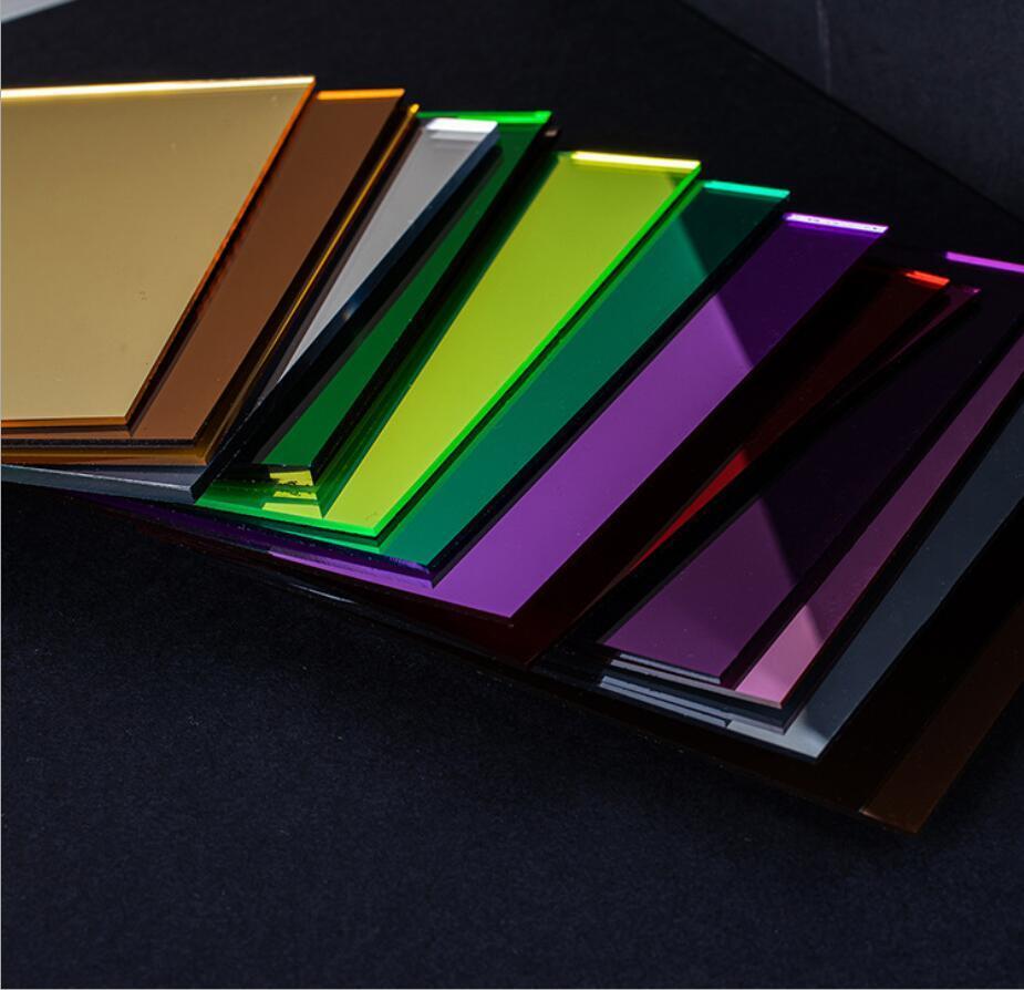 Novelty Items 1.3MM Colorful Mirror Square Acrylic Sheet Plastic Pier Glass el Decorative Lens Plexiglass Not Easy To Broken 230625