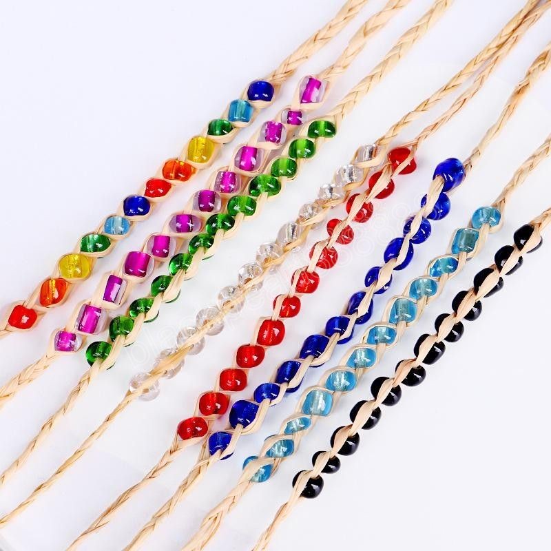 Bohemian Seed Beaded Bracelet for Women Men Braided Raffia Straw Rattan Woven Colorful Rice Bead Bracelets Bangles Jewelry