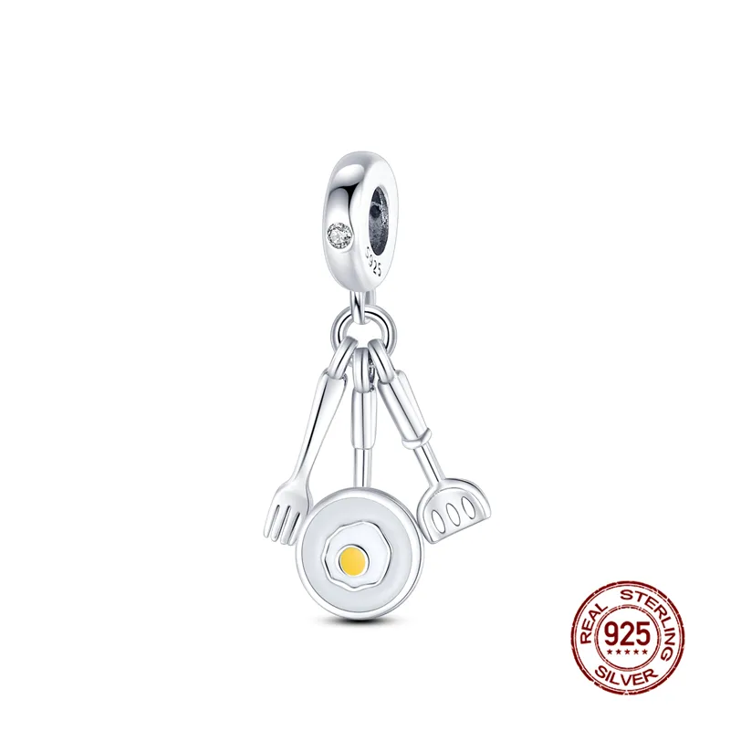 925 Silver Fit Pandora Charm 925 BraceletPendant Duck Rabbit Mushroom Turtle Charm charms set Pendant DIY Fine Beads Jewelry