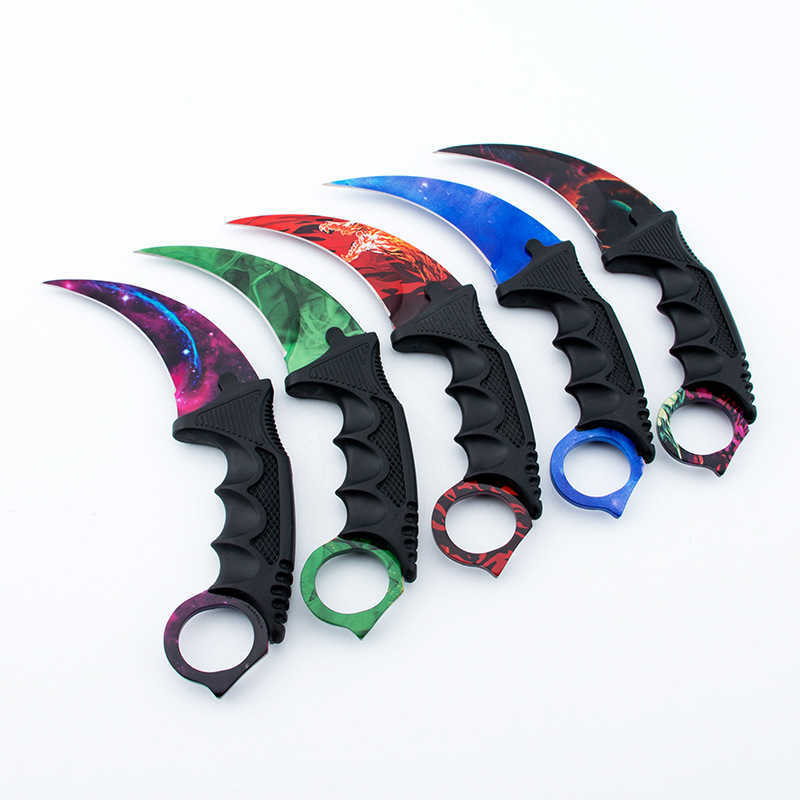 Kamp Avcılık Bıçakları 7.56 '' Kılıflı CsGo Karambit Bıçağı Sabit Bıçak Bıçağı Açık Kendini savunma Hayatta Kalma Taktik Kamp Aleti Avcılık Pençe BıçaklarıHKD230626