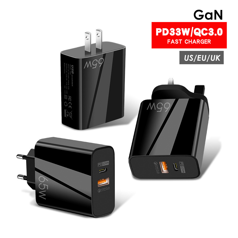 Chargeurs USB 65W charge rapide Type C pour Xiaomi Redmi Oneplus Samsung chargeur rapide 3.0 adaptateur de téléphone portable