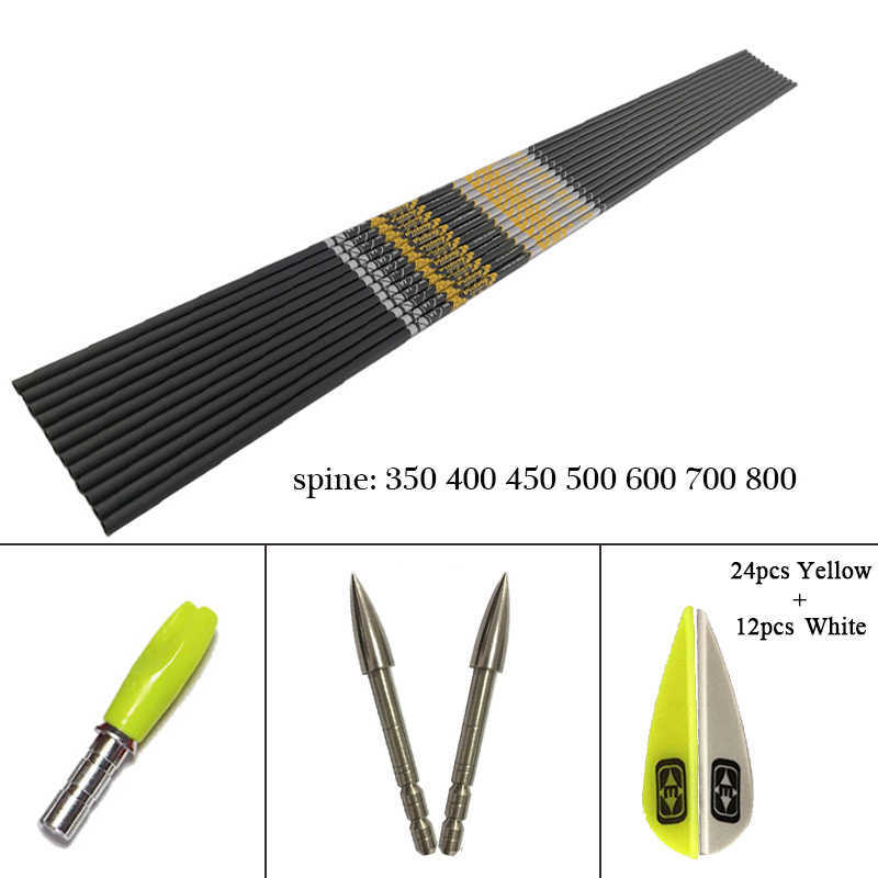 Bow Arrow +/-0.001 Arrows Archery Spine 350 - 1000 ID4.2mm Carbon Arrows Shaft V1 V3 Vanes Recurve Bow LongBow Hunting Shooting HKD230626