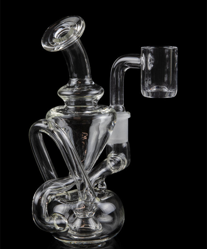 Recycler Oil Rigs Glass Water Bongs Hookahs Smoke Glass Pipe beaker Base Dab Bong With 10mm Glass banger