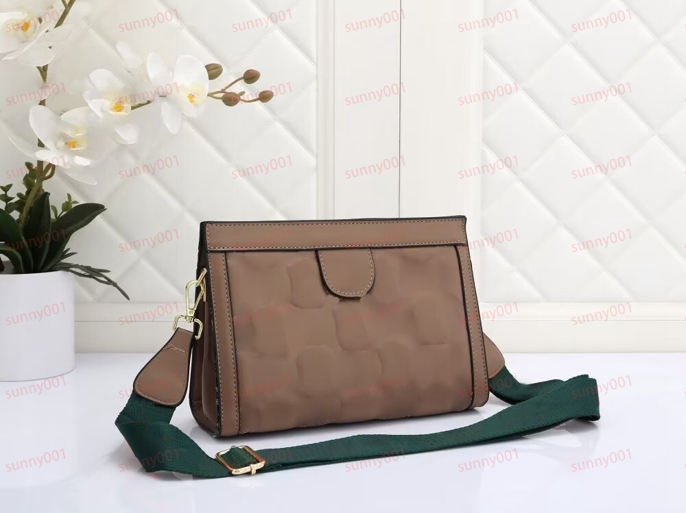 Bolso cruzado con correa a rayas, bolso de mano, bolso de hombro desmontable de lujo para un fácil manejo, bolsos de moda con patrón de bordado de diseñador