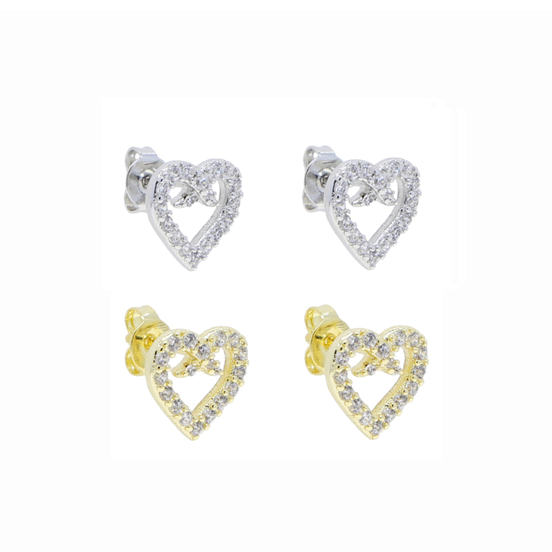New Love Heart orecchino da sposa Full Iced Out Bling Pave Cubic Zircon CZ Fashion Hip Hop Women lady Jewelry