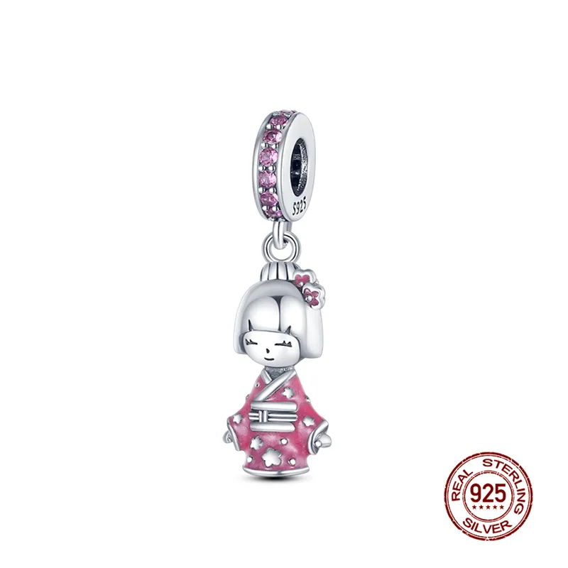 925 Silver Fit Pandora Charm 925 BraceletPendant Duck Rabbit Mushroom Turtle Charm charms set Pendant DIY Fine Beads Jewelry