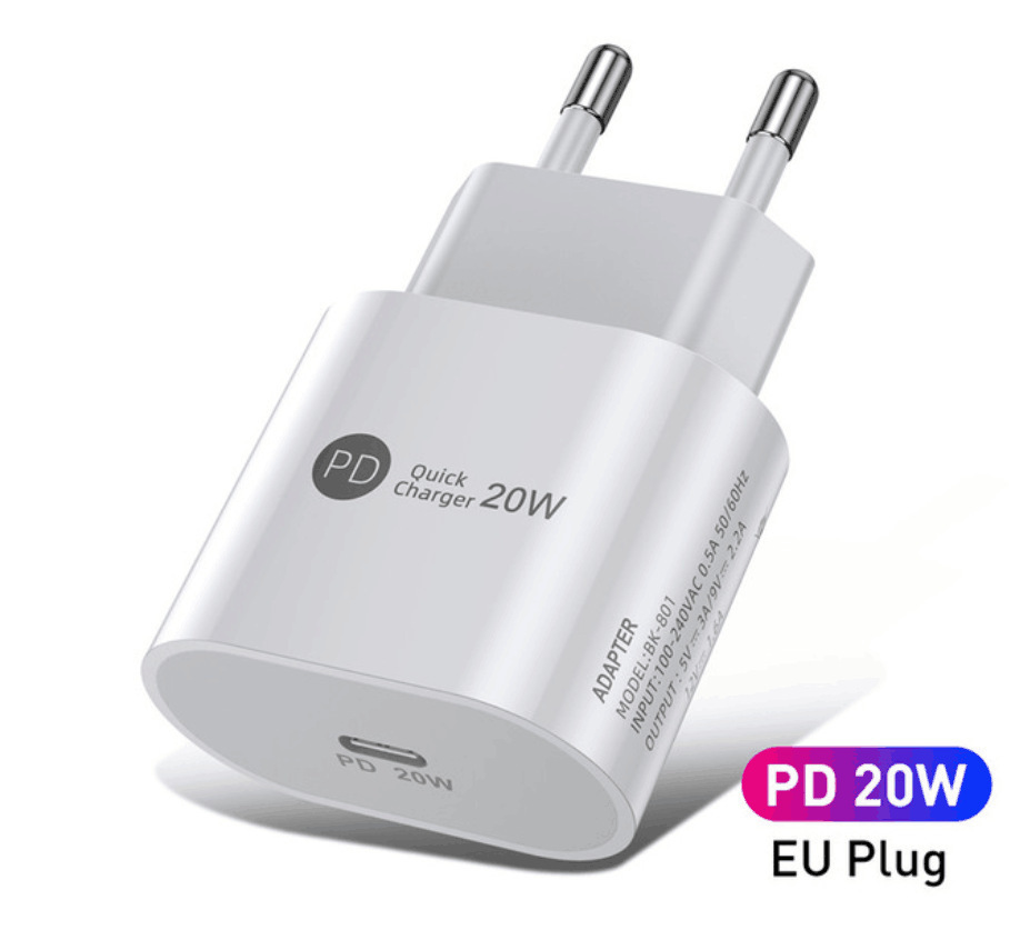 Chargeur rapide 20W PD Adaptateur de charge rapide USB C Chargeurs muraux de type C