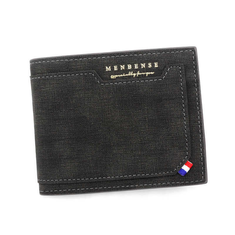 Luxury Brand Mini designer Wallet Korean Version Men's Short Frosted Hinge with Large Capacity Change Bag Multiple Card Slots mans wallets genuine leather