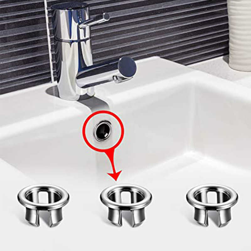 2024 Suchme Kitchen Bathroom Basin Trim Bath Sink Hole Round Overflow Drain Cap Cover Overflow Ring Hollow Wash Basin Overflow Ring