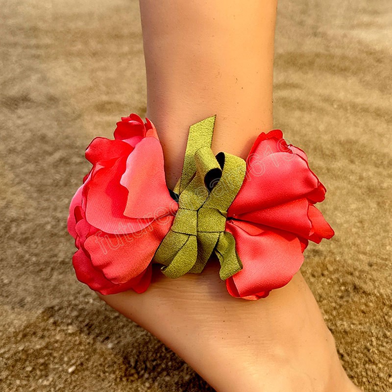 Długa lina z kostką kwiatową Bowknot dla kobiet wielofunkcyjne modne chokers Naszyjnik Letnie buty na wysokim obcasie Prezent dekoracji