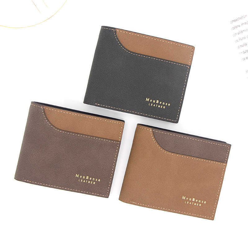 Luksusowa marka mini projektant portfel Nowe męskie tłoczenie złota wytłaczanie tłumika trzykrotnie torba luźna portfel liści