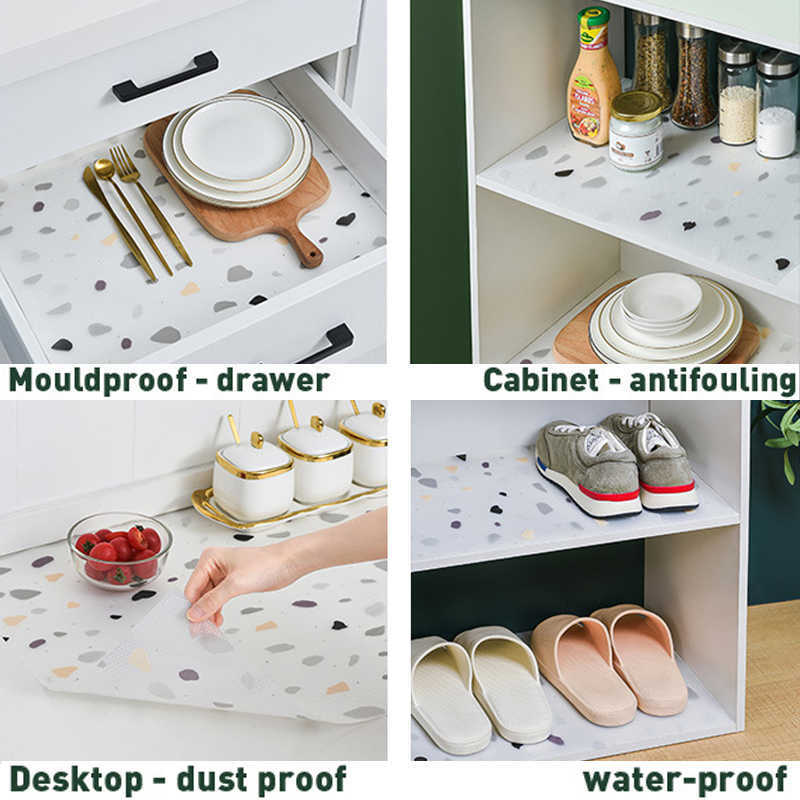 2024 Multifunction Refrigerator Mat Drawers Cabinet Shelf Liners Antifouling Mildew Moisture Can Be Cut Kitchen Cupboard Cabinet Mat