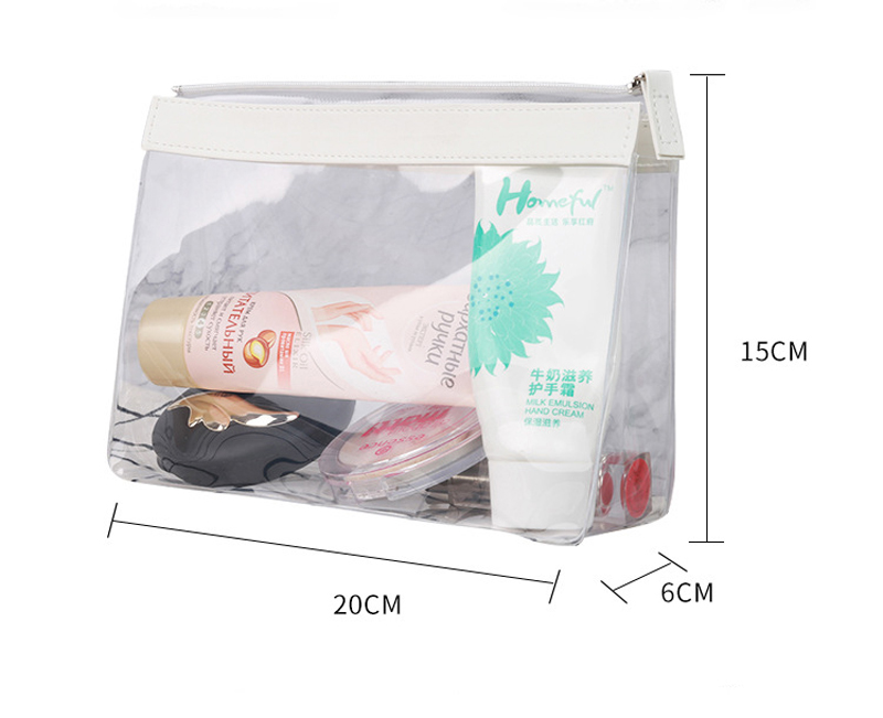 Cosmetici Borse Donna EVA Trasparente Grande capacità Solido Impermeabile Protable Wash Bag