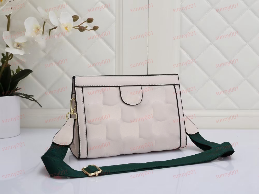 Bolso cruzado con correa a rayas, bolso de mano, bolso de hombro desmontable de lujo para un fácil manejo, bolsos de moda con patrón de bordado de diseñador