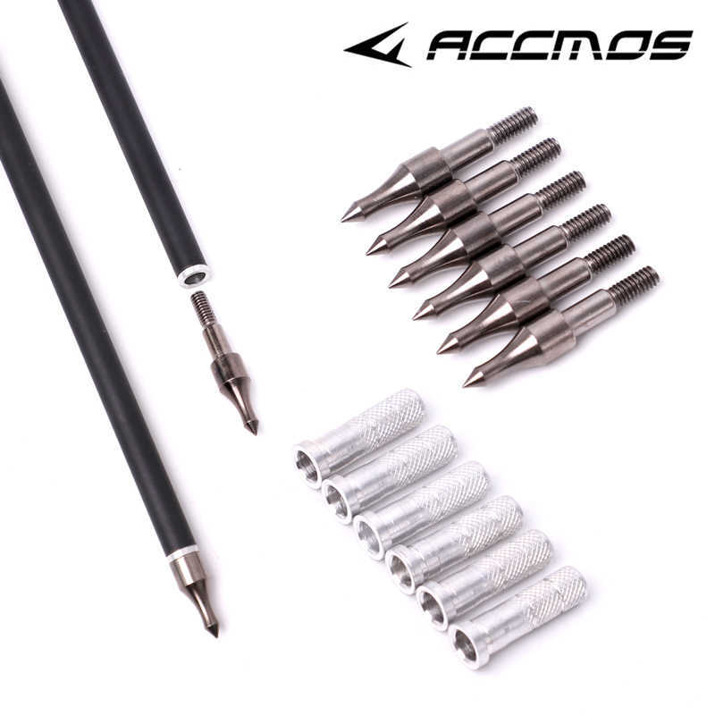 Bow Arrow 100 Grain Target Arrow Point Archery Broadhead con inserto de aluminio ID 6.2mm Fit for Carbon /Fiberglass / Aluminium ArrowHKD230626