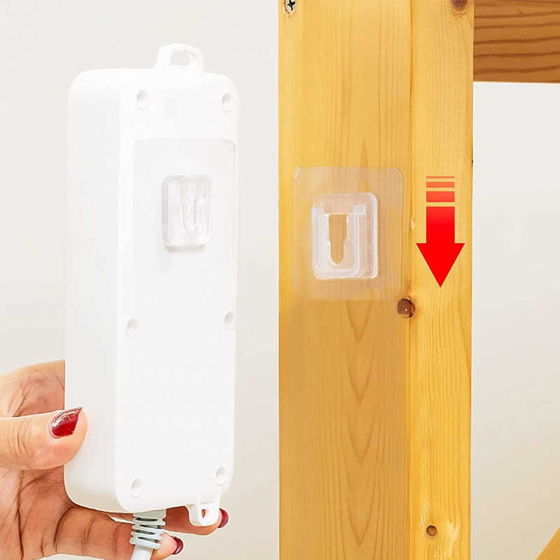 Ny Självhäftande dubbelsidiga krokar Fotoram SOAP BOX Vägghållare Tungt kök Badrumsuttag Router Hanger Hook