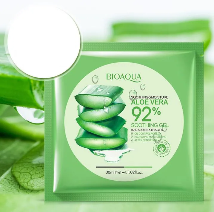 BIOAQUA Natural Aloe Vera Gel Máscara Facial Hidratante Controle de Oleosidade Máscara Envolvida Contra Poros Máscara Facial Cosmética Cuidados com a Pele