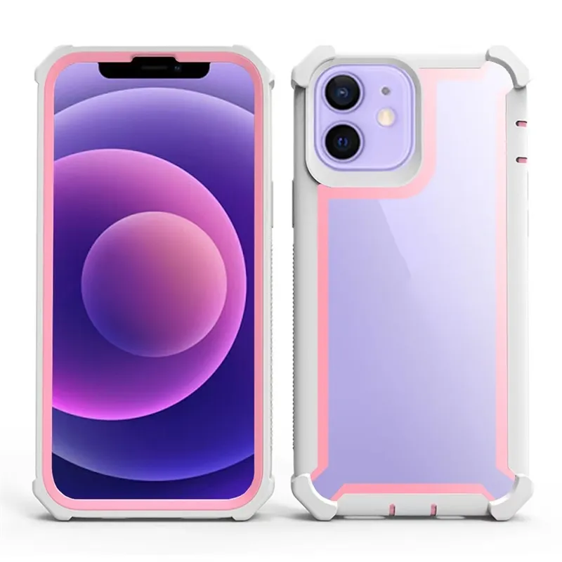 Coques de téléphone transparentes pour iphone 14 Plus 13 Pro Max 12 Pro 11 XS XR 6 7 8 6S 14 TPU Couverture arrière rigide en acrylique