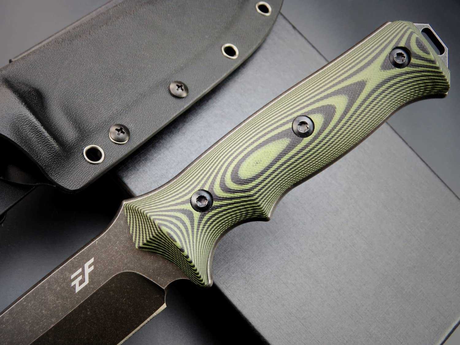 Couteaux de chasse de camping Eafengrow EF128 couteau à lame fixe lame en acier DC53 deux tons manche G10 couteaux fixes pleine soie couteau droit pour la chasse CampingHKD230626