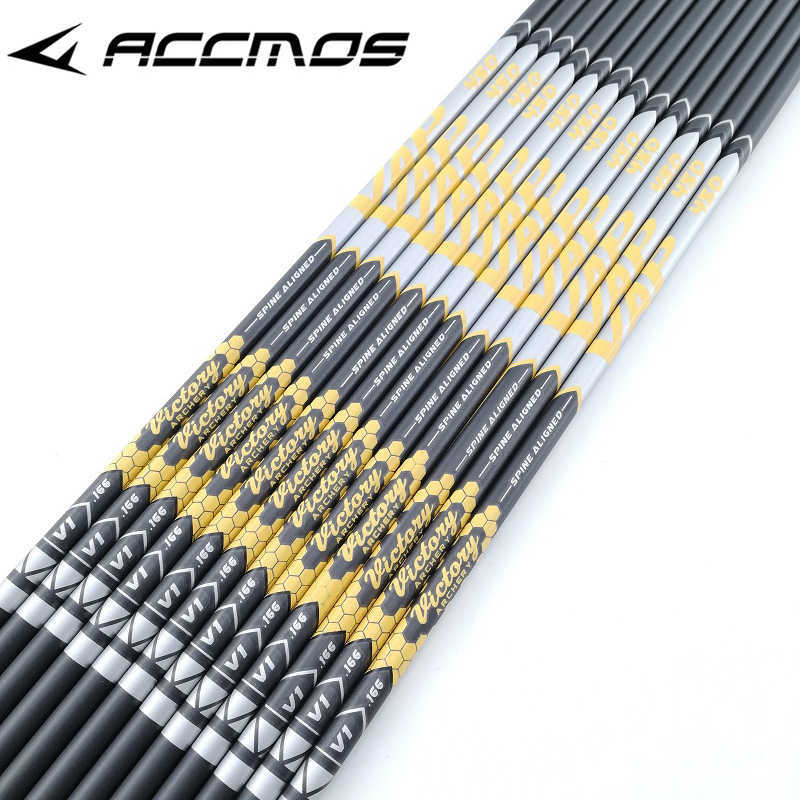 Bow Arrow 12st Pure Carbon Arrows Shaft V1 / V3 ID 4.2mm Arrow Tube för sammansatt / Recurver Bow Archery Shooting AccessoryHKD230626