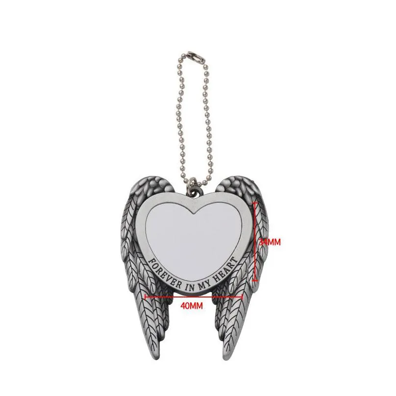 sublimation car charm pendants party favor valentines day ornament heart in hands blanks for heat press