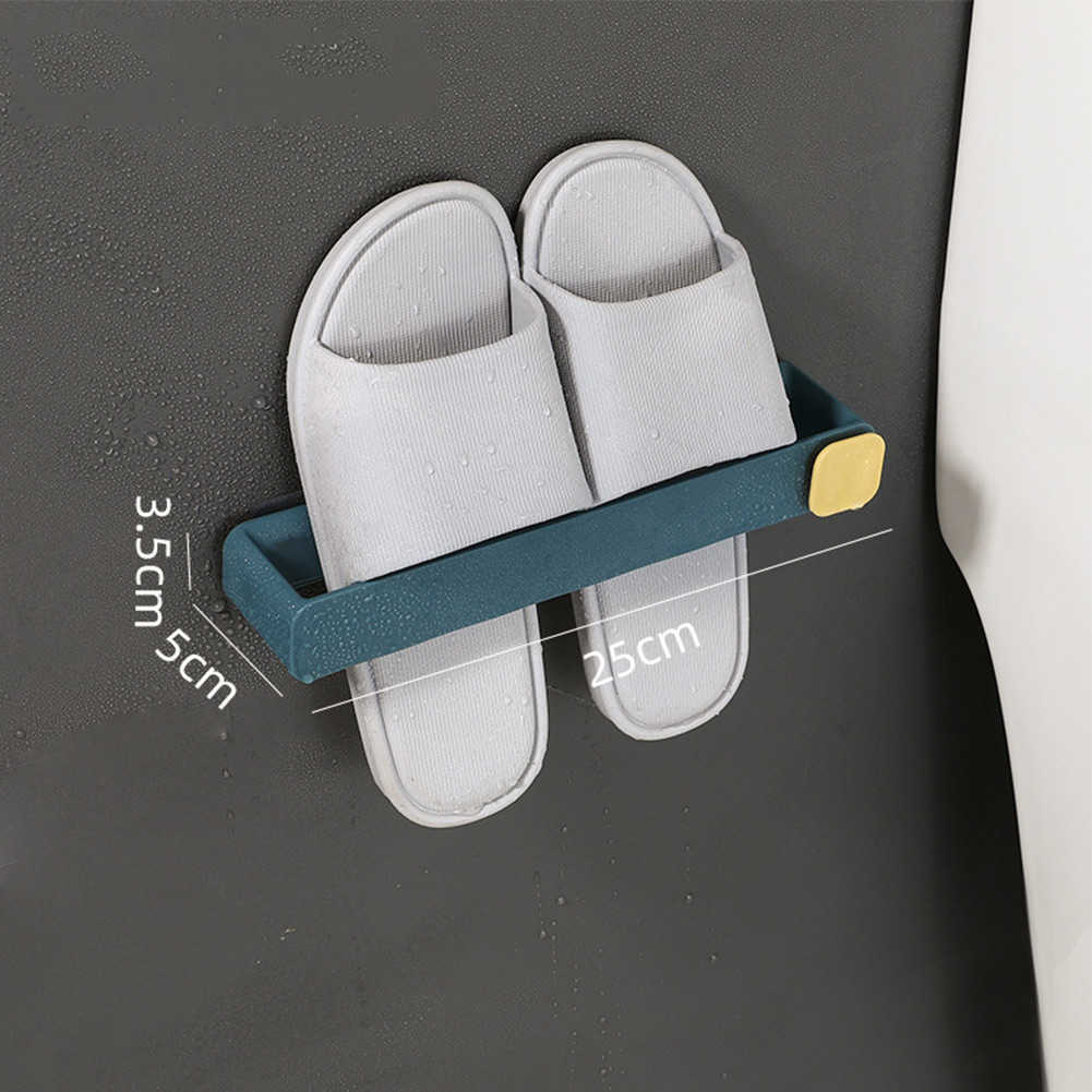 Scarpiera senza fori Pantofola da bagno Gancio scarpe a parete non perforato Scaffale da parete WC Scaffale salvaspazio utile