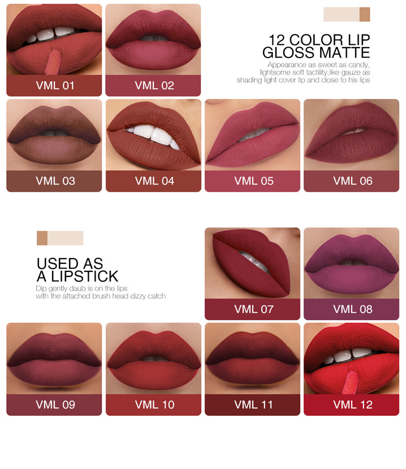 O.TWO.O Velvet Matte lipstick Long Lasting Lips Makeup Waterproof Easy to Wear Matte Liquid Lip Gloss