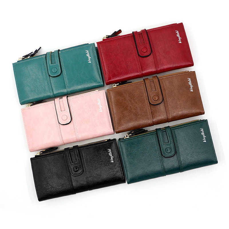 Luxury Brand Mini Designer Wallet New Buckle Women's Long Zip-Bag Large Capacity Multi Card Id Handheld Mans Wallets Genuine Leather