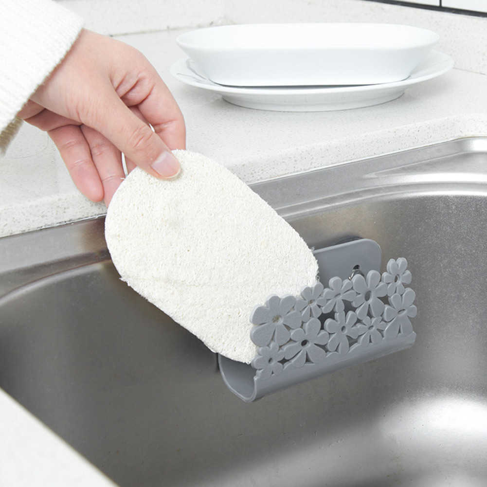 Évier de cuisine éponge étagère évider égouttoir savon support suspendu salle de bain support étagère ventouse tampon à récurer porte-savon