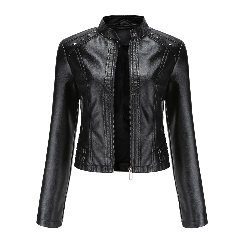 Chaqueta de cuero de diseñador para mujer Abrigo de mujer Abrigos cortos Estilo de otoño Delgado para dama Chaqueta de piel de oveja Chaqueta de diseñador de tacto suave Chaquetas de mujer de diseñador de lujo C009