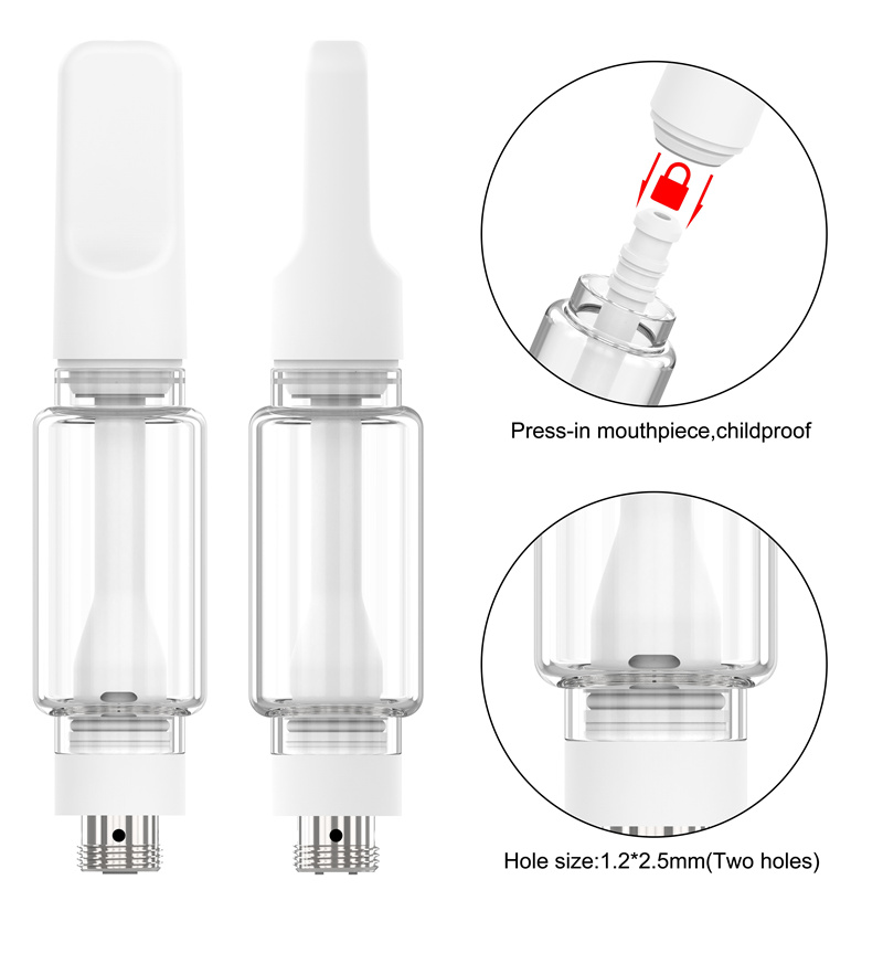 Preço no atacado A15 Carrinhos de cerâmica completa cartuchos de vidro gorto de gordura de pirex pirex 2,0 ml de vape atomizador de vape cartuchos de vape de 10,5 mm de diâmetro 510 baterias compatíveis